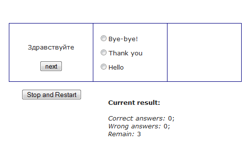 Example of the 2nd type of tests