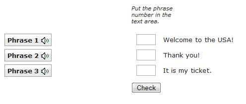 Example of the 1st type of tests